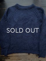 80s イギリス製 青黒 ミックスカラー セーター
