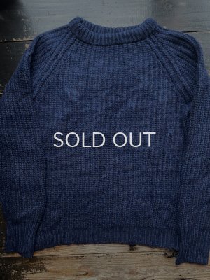 画像1: 80s イギリス製 青黒 ミックスカラー セーター