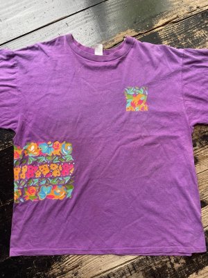 画像1: 90s USA製 花柄 マルチ プリント Tシャツ