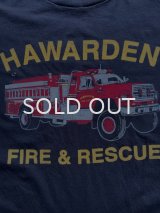 80〜90s HAWARDEN FIRE&RESCUE 消防車 プリント Tシャツ