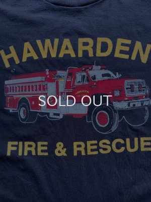 画像1: 80〜90s HAWARDEN FIRE&RESCUE 消防車 プリント Tシャツ