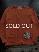 1960s オレンジ色 レタードカーディガン