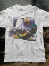 90s 鷲 イーグル 羽 USA製 霜降りグレー Tシャツ