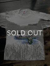 90s ブラックバス 釣り USA製 総柄 Tシャツ