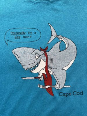 画像1: 90s サメ ギャグ Tシャツ