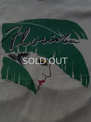 画像1: 80s USA製 フロリダ 横顔 女性 プリント Tシャツ