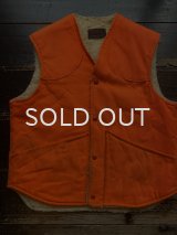 1970s オレンジ色 裏ボア ハンティング ベスト