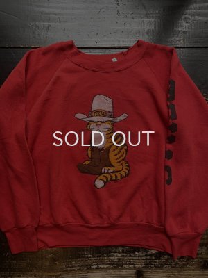 画像1: 80s 猫プリント スウェット