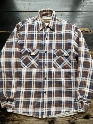 画像1: 80s キルティング ネルシャツ