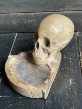 アンティーク スカル 石膏 灰皿