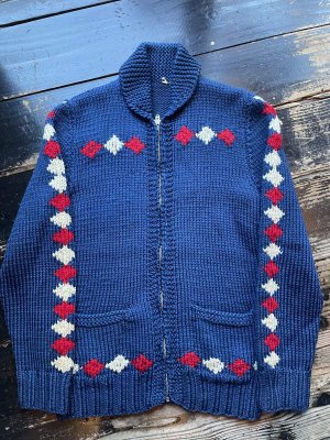 画像1: 1960s〜ダイヤ柄 カウチン セーター