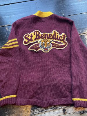 画像1: 1950s〜タイガー シニールパッチ レタードカーディガン