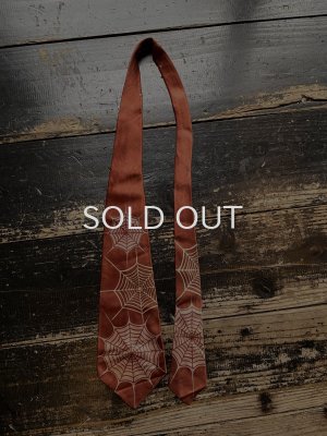 画像1: 1940〜1950s スパイダーウェブ柄 ネクタイ