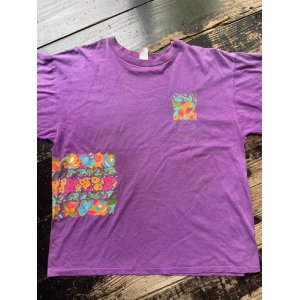 画像: 90s USA製 花柄 マルチ プリント Tシャツ