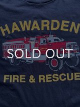 画像: 80〜90s HAWARDEN FIRE&RESCUE 消防車 プリント Tシャツ