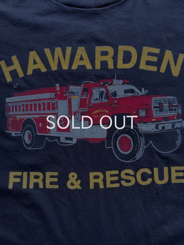 画像1: 80〜90s HAWARDEN FIRE&RESCUE 消防車 プリント Tシャツ