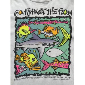 画像: 80s USA製 カラフル 魚 アート Tシャツ