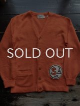 画像: 1960s オレンジ色 レタードカーディガン