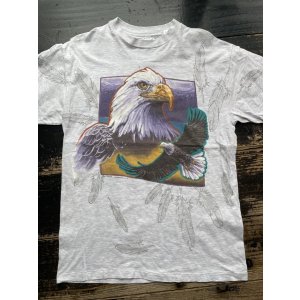 画像: 90s 鷲 イーグル 羽 USA製 霜降りグレー Tシャツ