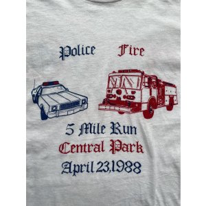 画像: 80s パトカー 消防車 USA製 マラソン大会 Tシャツ