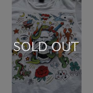 画像: 80〜90s USA製 スカル タトゥー Tシャツ
