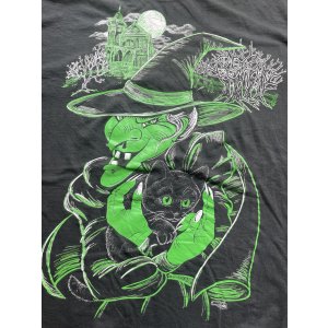 画像: 90〜2000s USA製 黒猫 魔女 Tシャツ