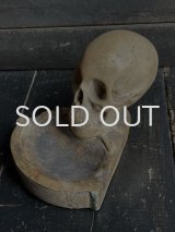 画像: アンティーク スカル 石膏 灰皿