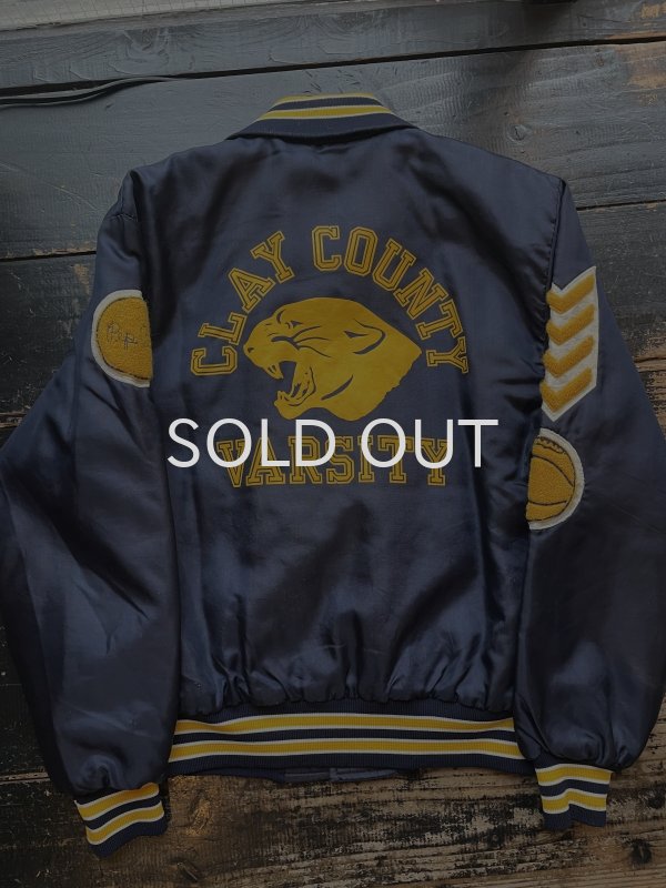 画像1: 80s ナイロン バーシティ ジャケット