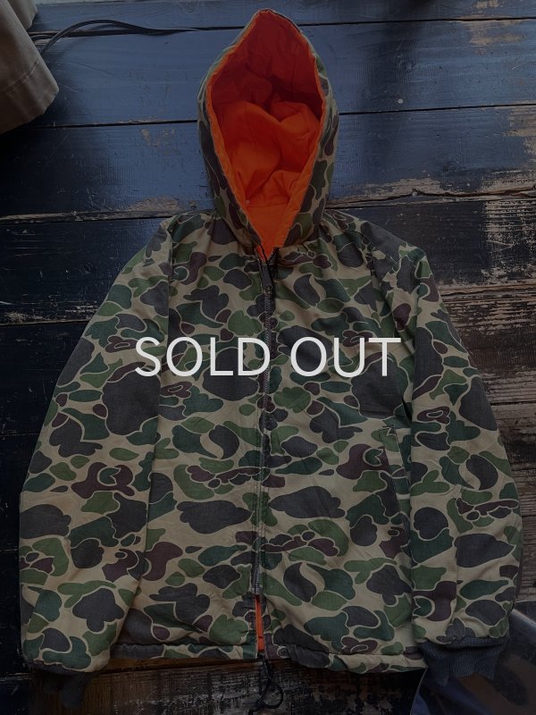 画像1: 1970s リバーシブル フード付き ジップジャケット