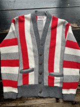 画像: 1960s CAMPUS ストライプ柄 アクリル カーディガン
