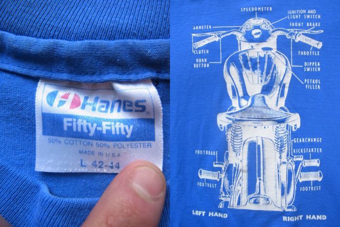 画像: 80S 逆シフト　モーターサイクル　Tシャツ