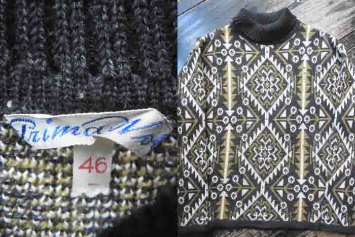 画像: 70〜80S　タートルネック　柄セーター