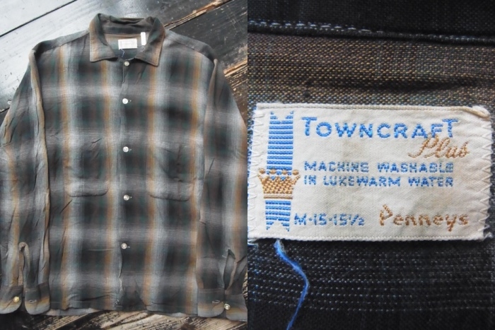 画像: 60s TOWNCRAFT シャドウチェック レーヨンシャツ