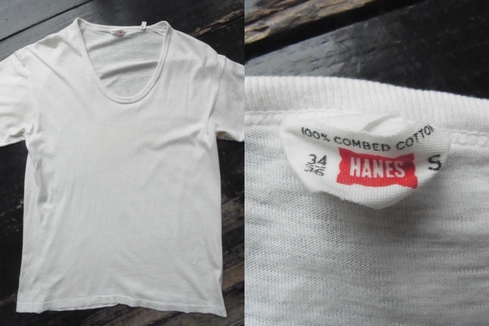 画像: 60s HANES UネックTシャツ