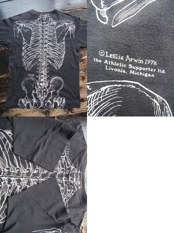 画像: 1978s 骸骨 解剖図 Tシャツ