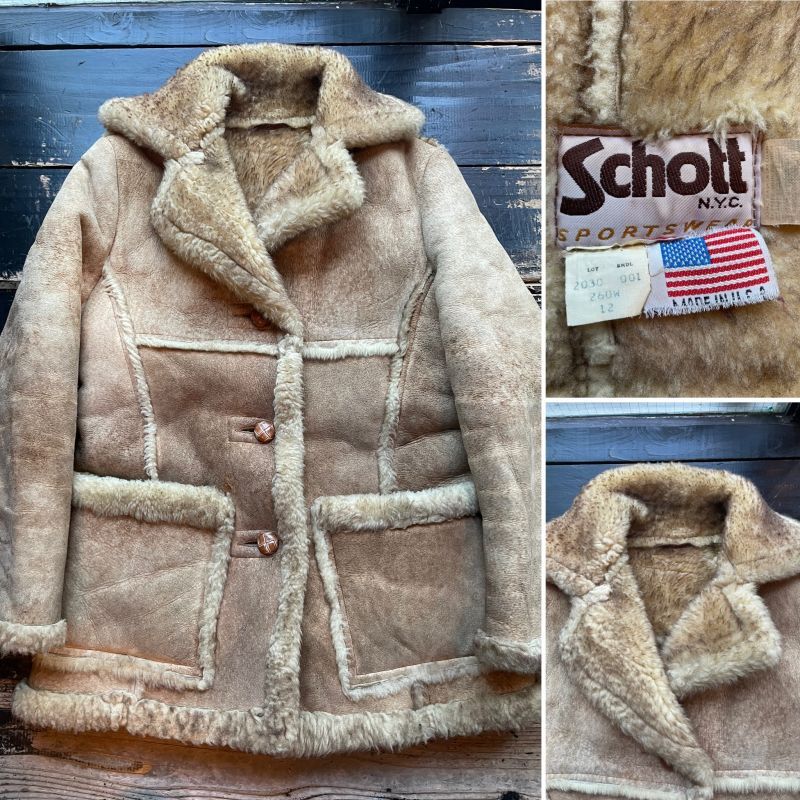 画像: 70s schott ボーイズサイズ シープスキン ジャケット