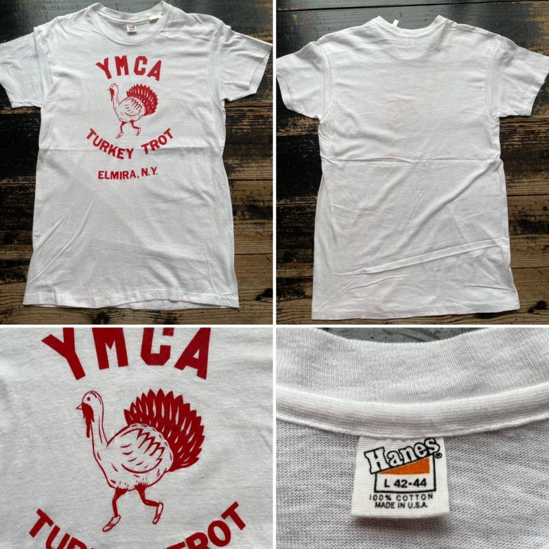 画像: 70s Hanes YMCA 七面鳥 プリント Tシャツ