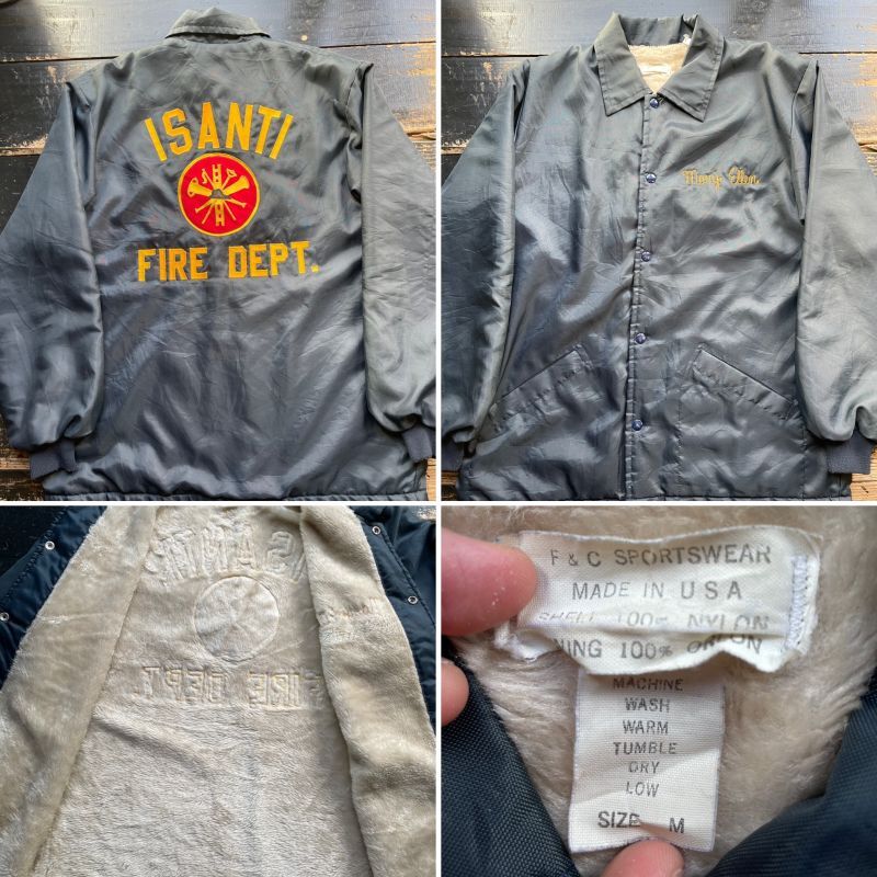 画像: 70s FIRE DEPT ナイロン 内ボア コーチジャケット