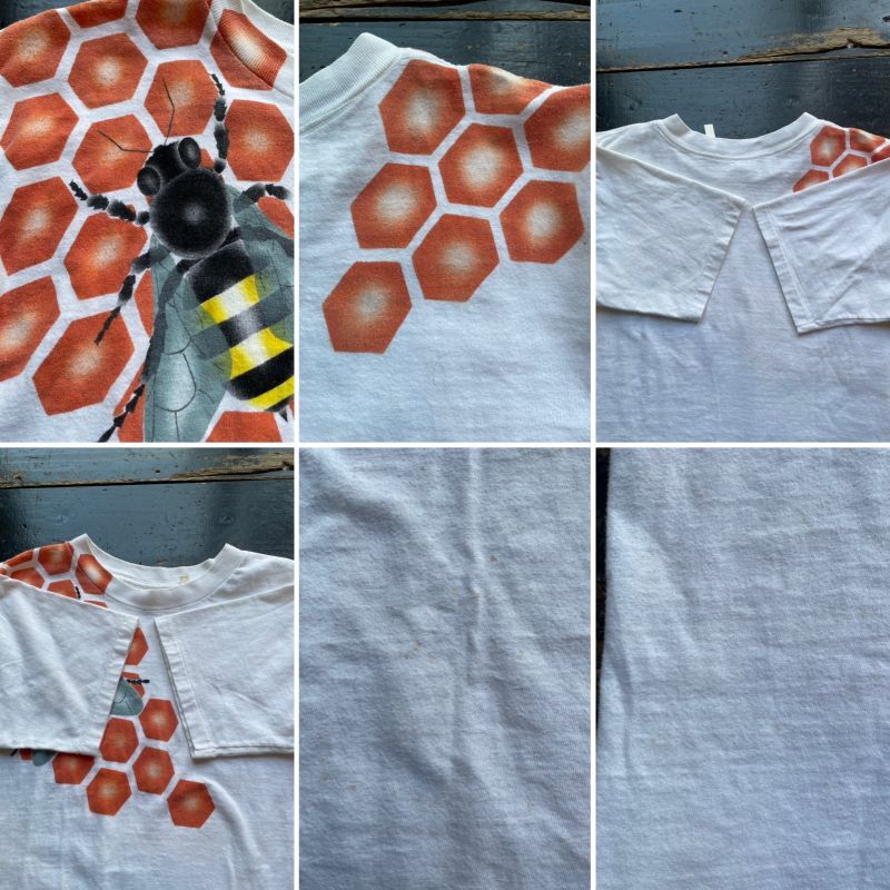 画像: 80s〜蜂の巣 デザイン エアブラシ Tシャツ