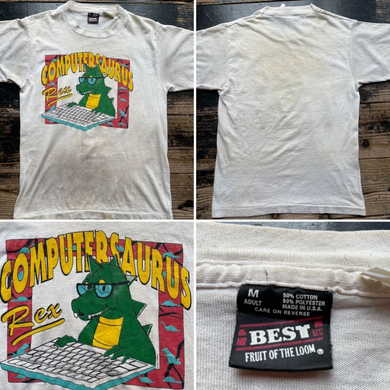 画像: 90s コンピュータザウルス Tシャツ