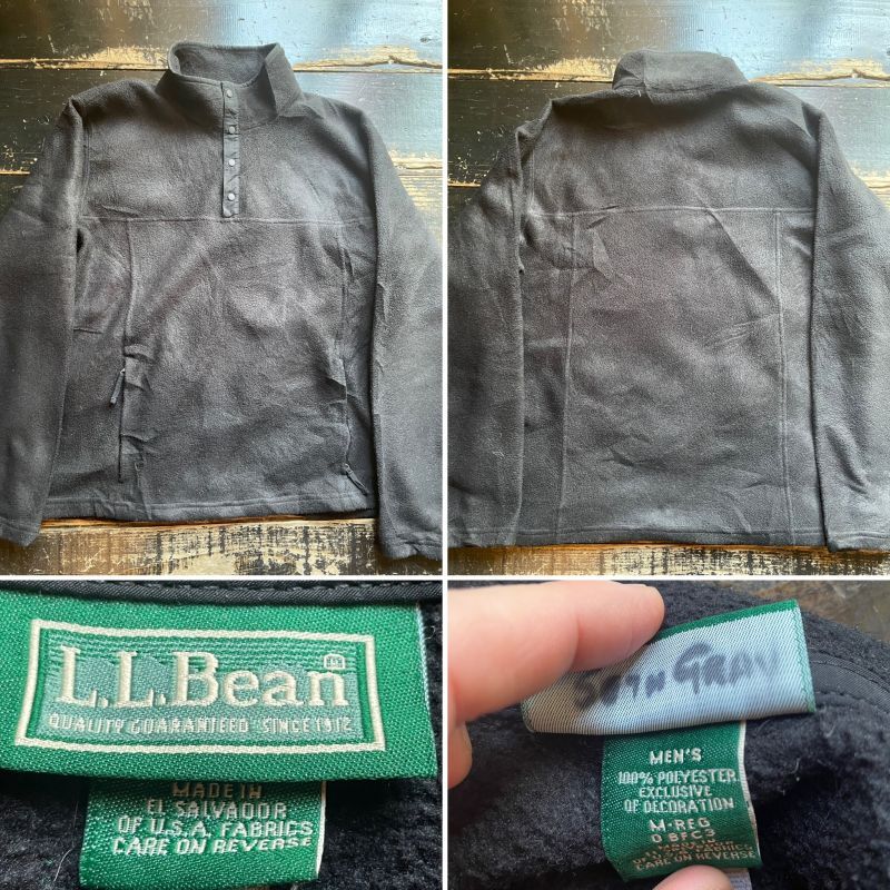 画像: 2000年代 LLbean 黒 ハーフ スナップ フリース