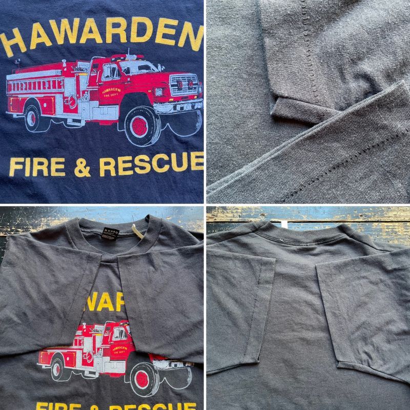 画像: 80〜90s HAWARDEN FIRE&RESCUE 消防車 プリント Tシャツ