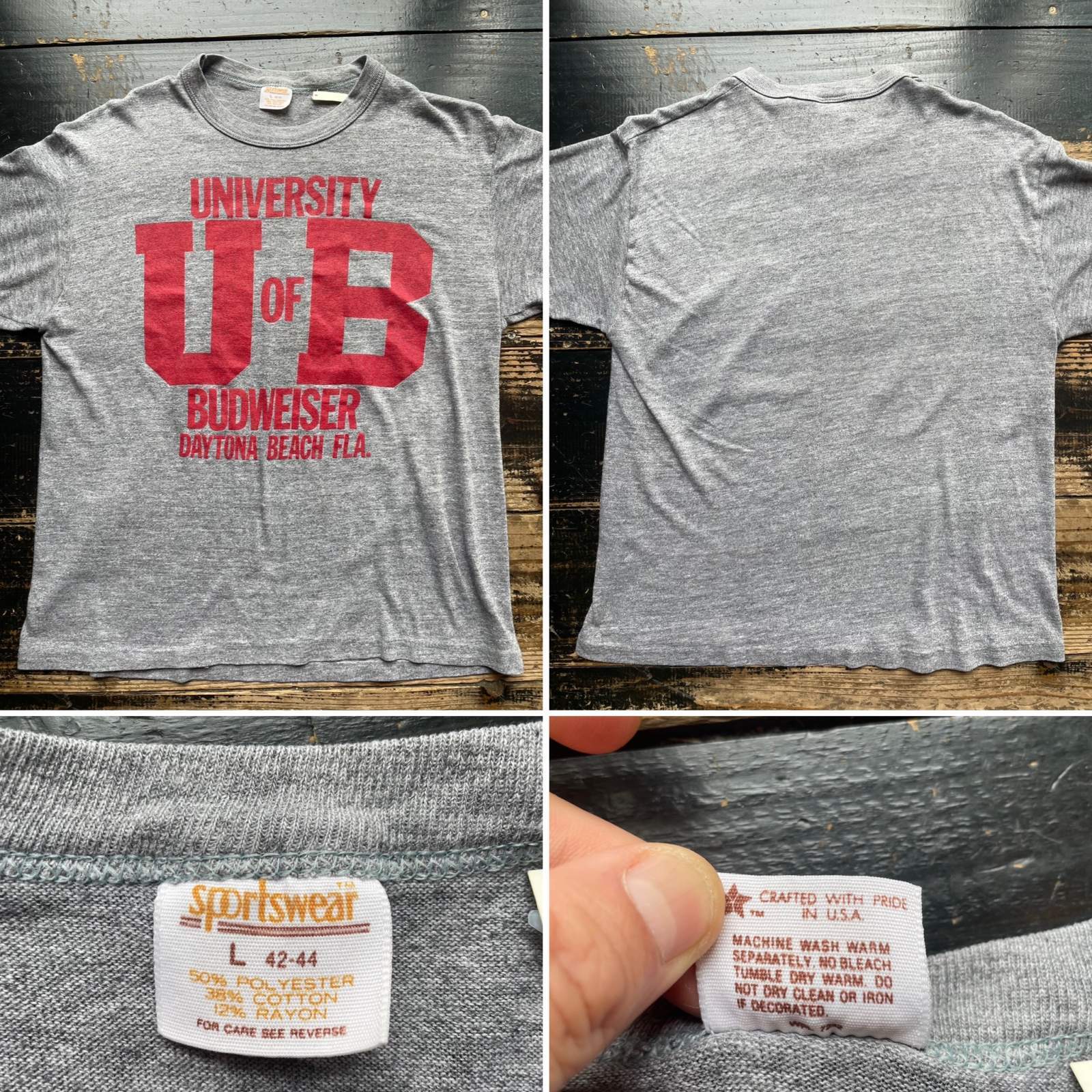 画像: 80s U of B バドワイザー カレッジ Tシャツ