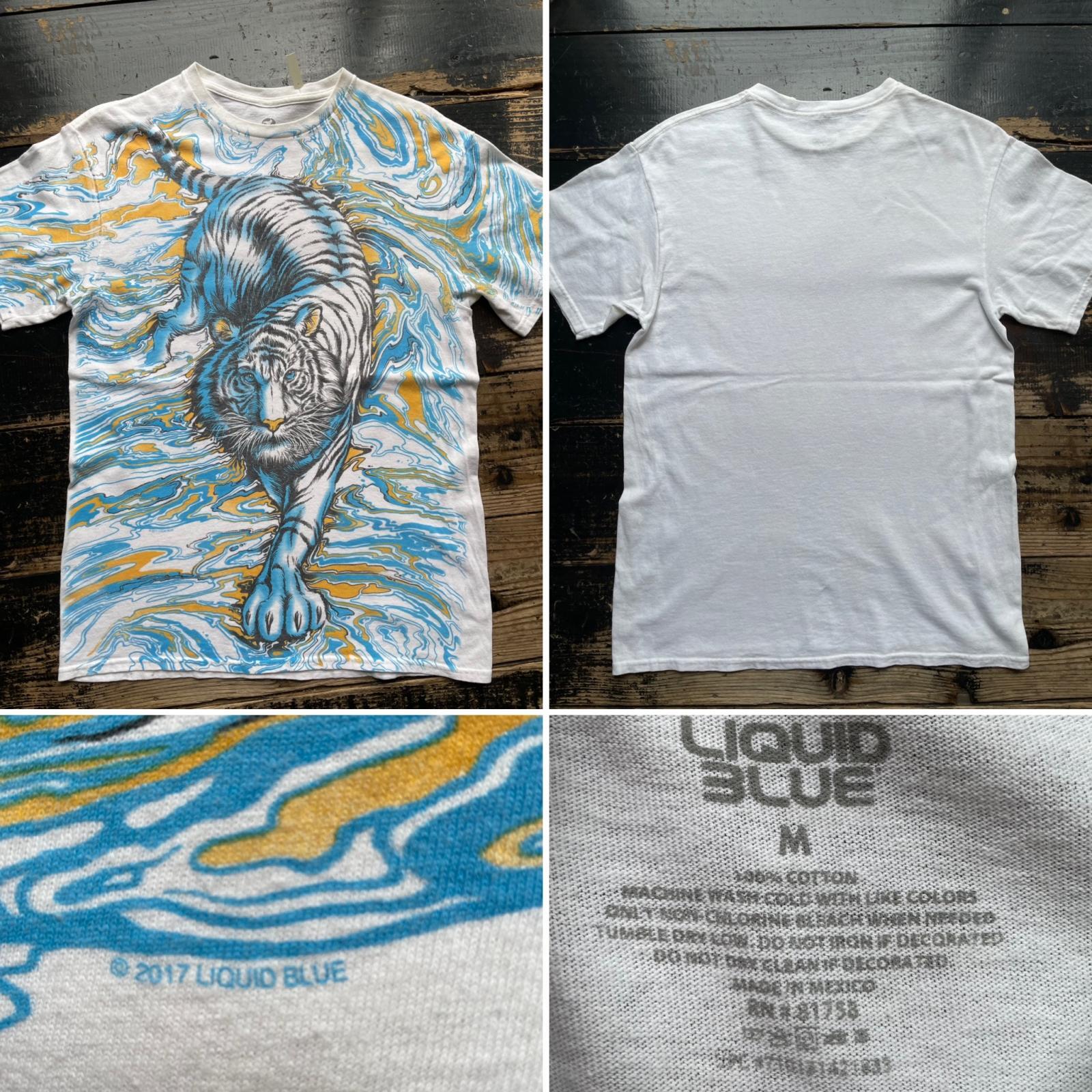 画像: 2017s リキッドブルー タイガー 総柄 Tシャツ
