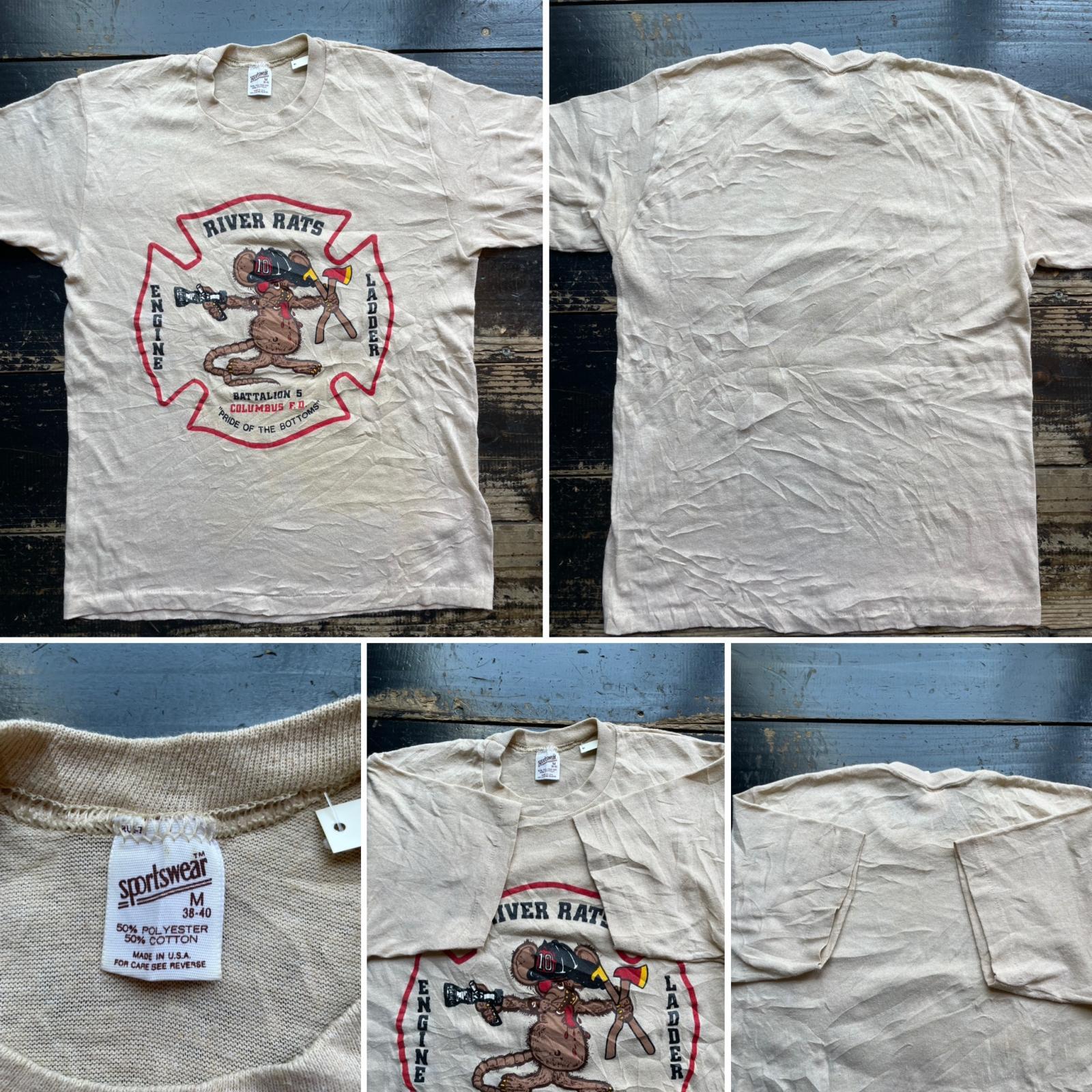 画像: 80s 不良ネズミ 消防士 Tシャツ
