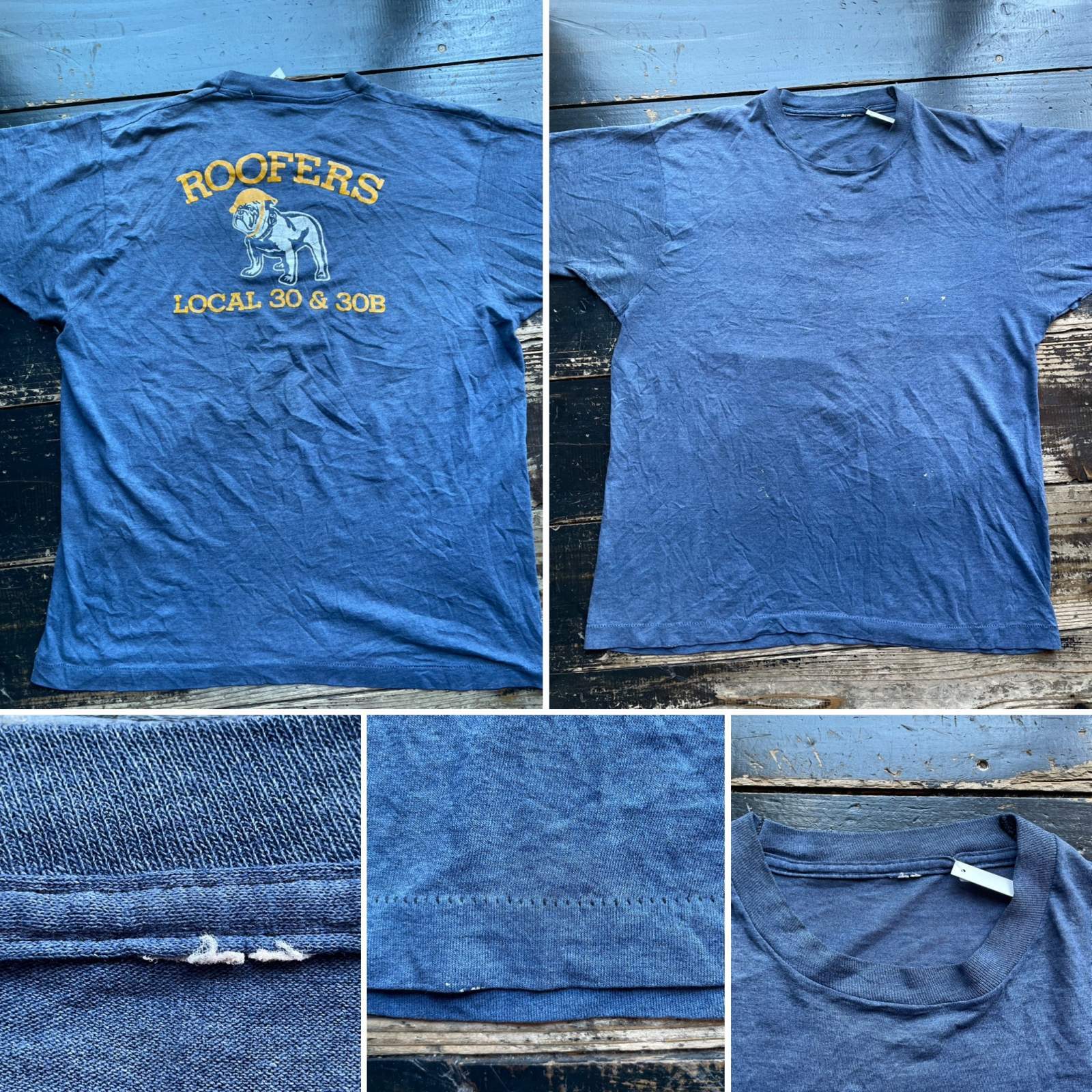 画像: 80s ブルドッグ プリント ボロ Tシャツ