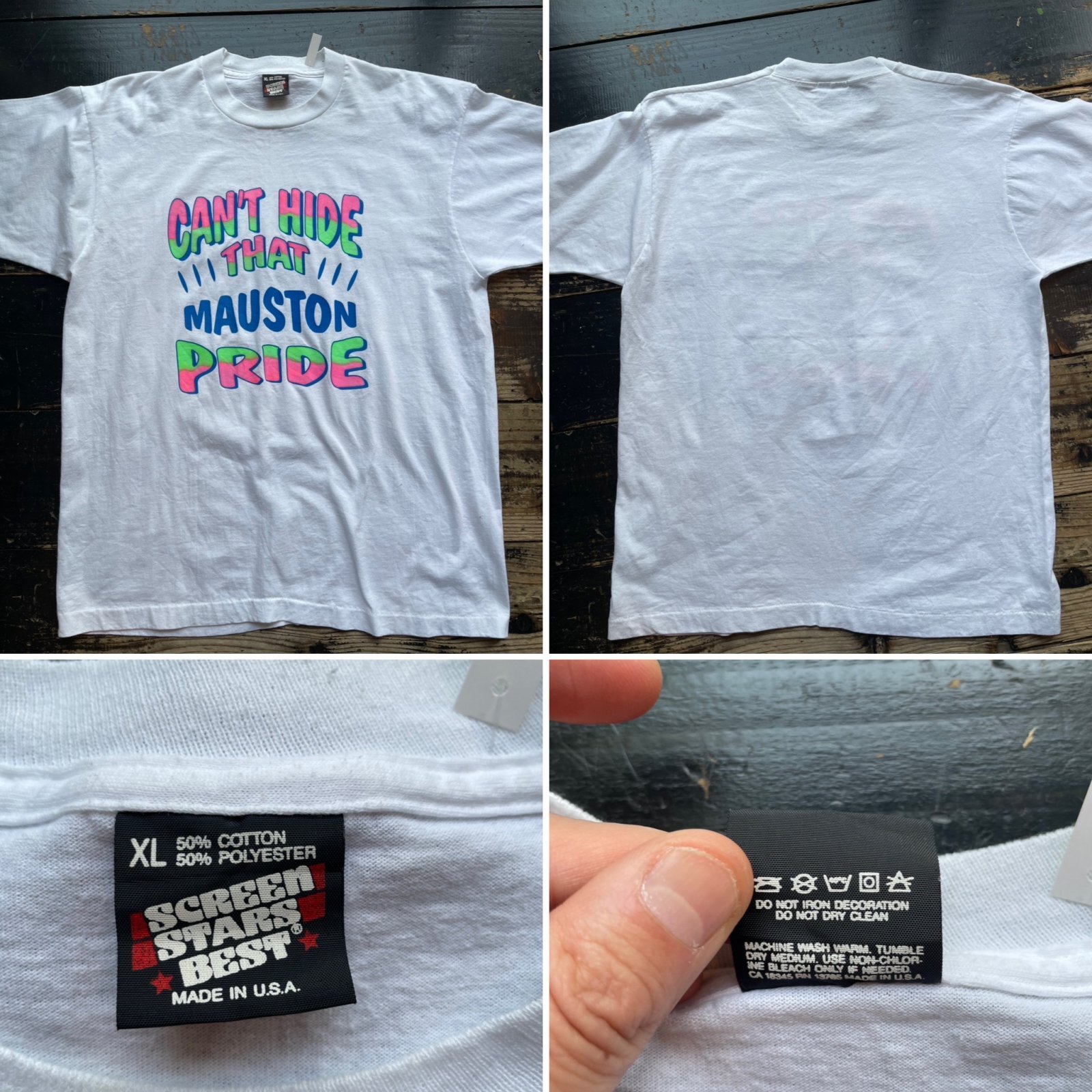 画像: 80〜90s USA製 文字 文章 シンプル Tシャツ