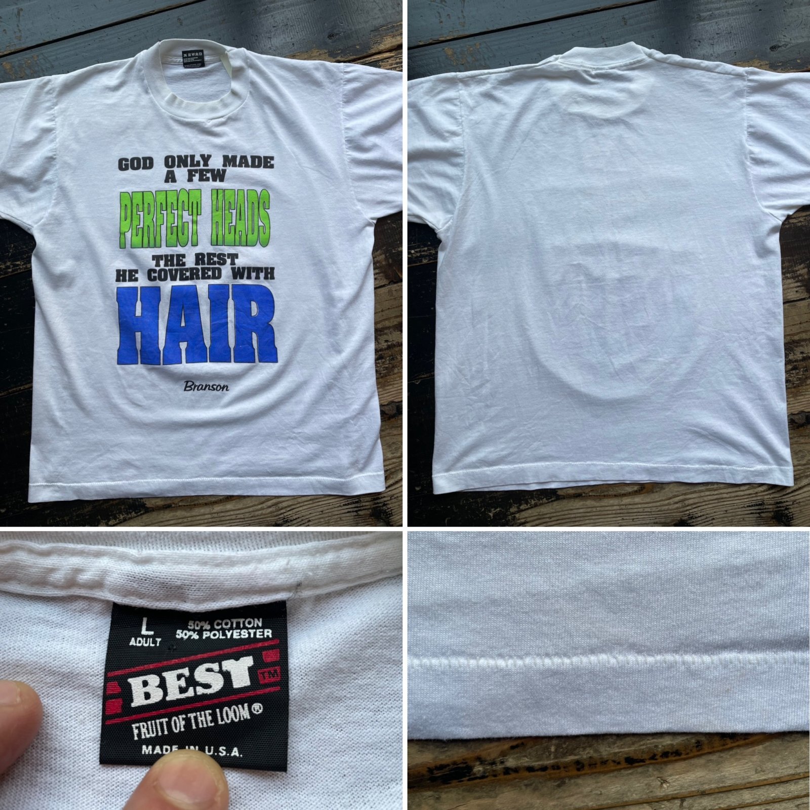 画像: 80s 90s 聖書 ことわざ 文章 文字 USA製 Tシャツ
