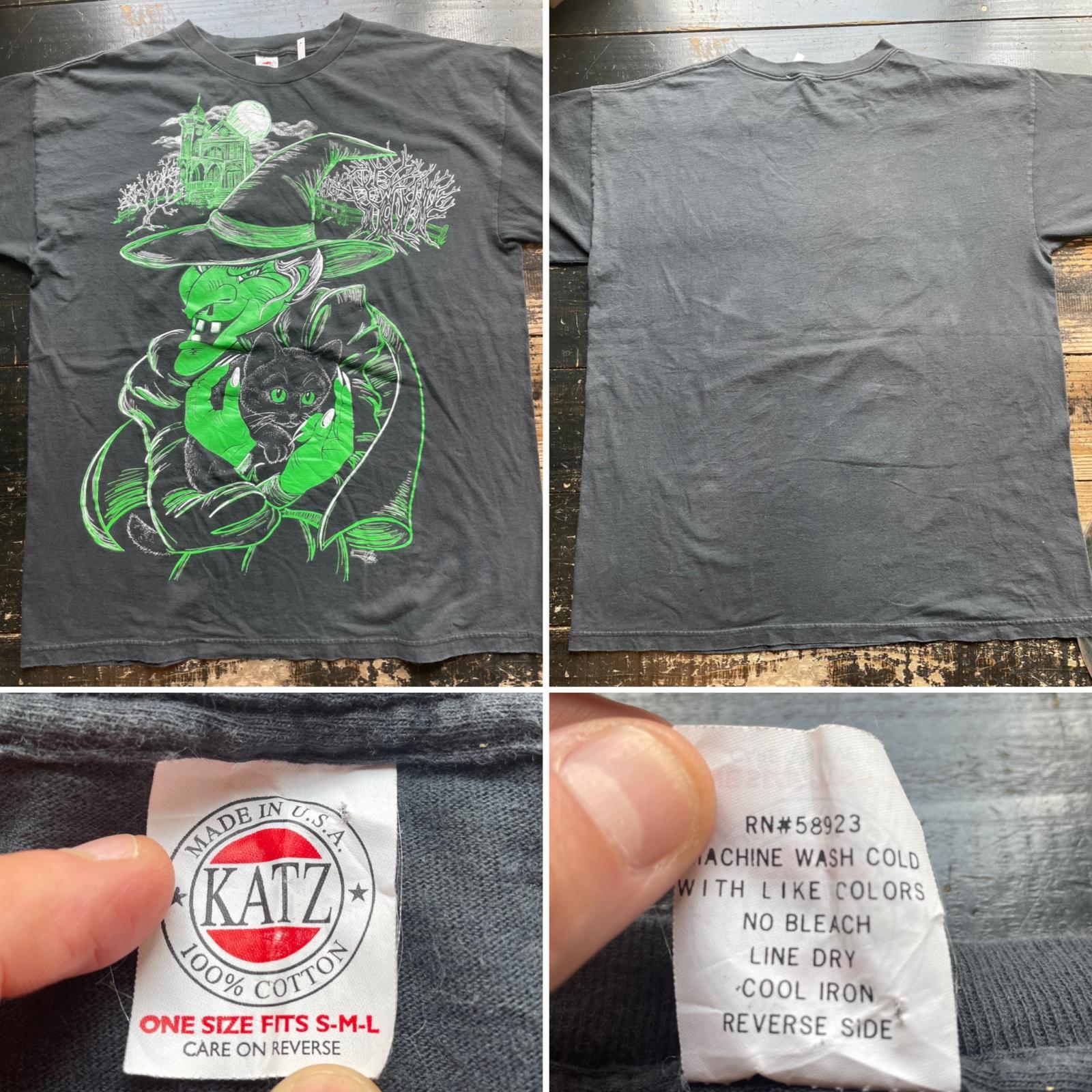 画像: 90〜2000s USA製 黒猫 魔女 Tシャツ