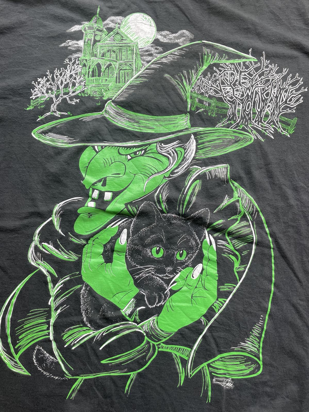 画像1: 90〜2000s USA製 黒猫 魔女 Tシャツ